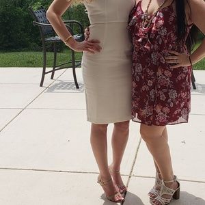 Maroon floral ruffle dress